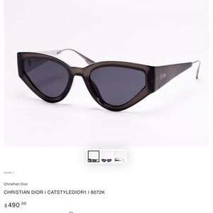 Dior Silver and Black Cat Eye Sunglasses